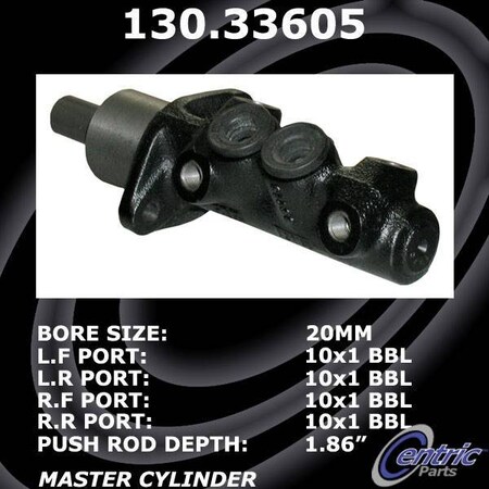 Centric Parts Premium Brake Master Cylinder, 130.33605 130.33605